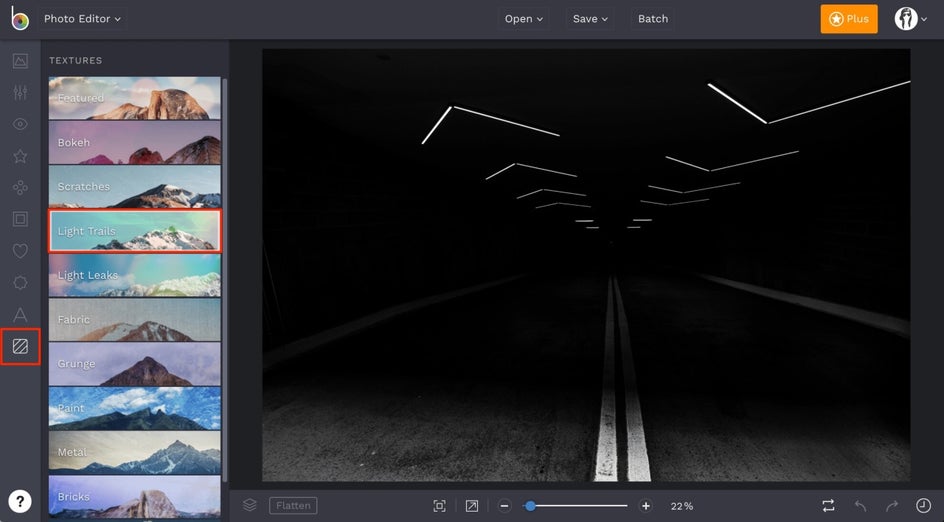 Light Trail Textures in BeFunky Photo Editor