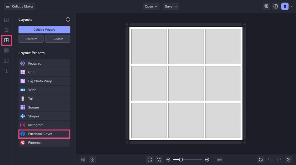 Facebook Cover collage layouts in Collage Maker