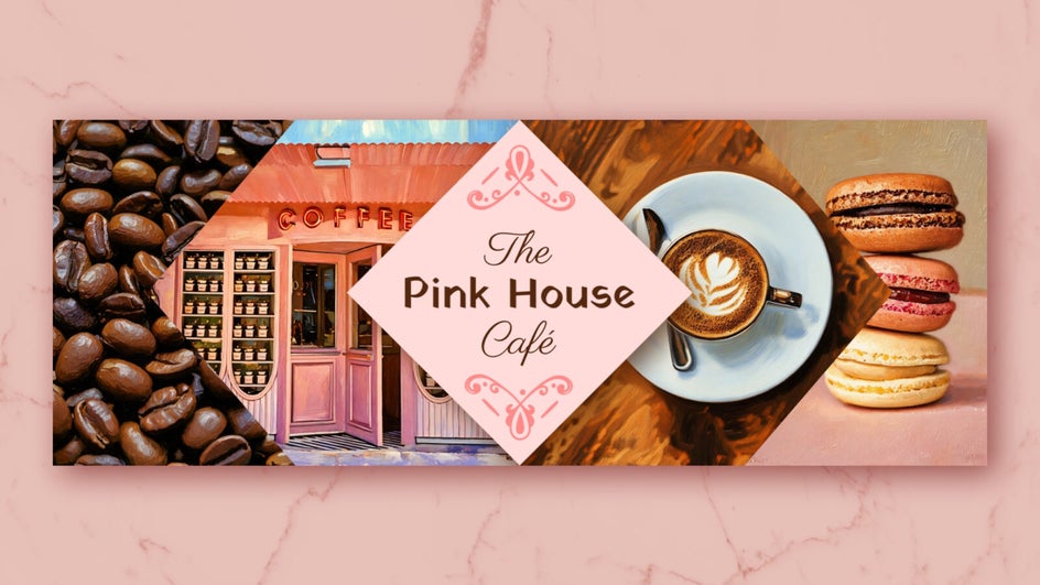 Cafe facebook cover photo with clipping masks and Artsy effects applied