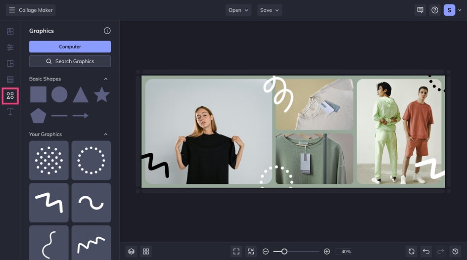 Add graphics to collage layout