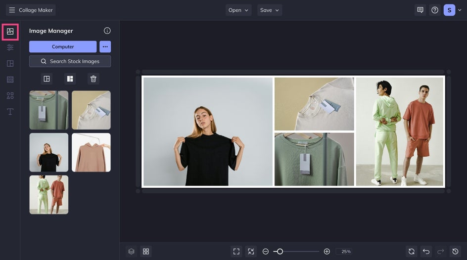 Add images to collage layout