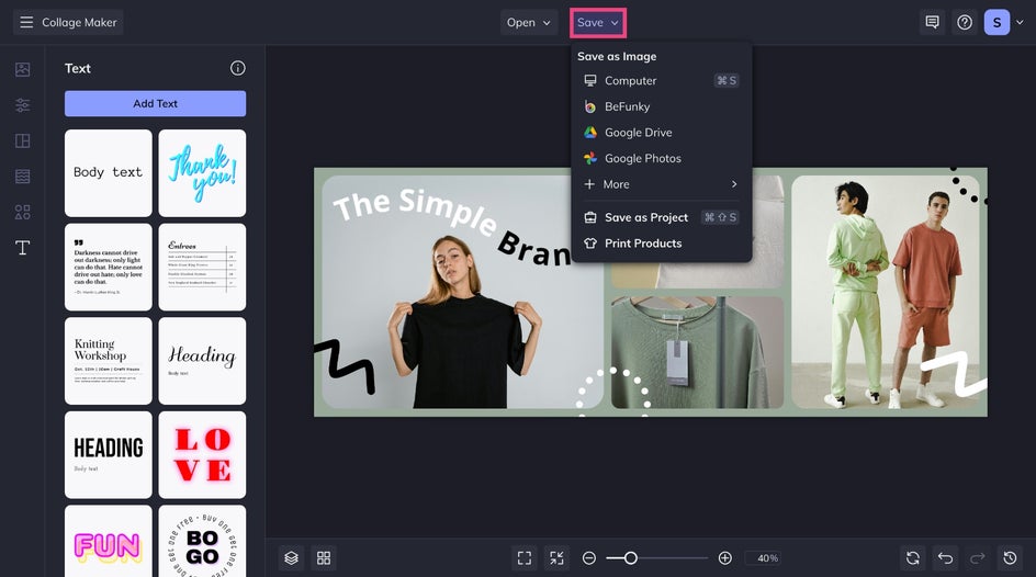 Save final Facebook cover collage