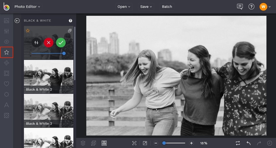 how to add black and white effects to photos in BeFunky