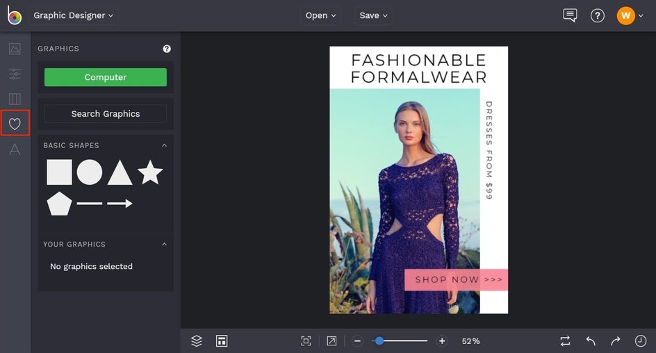 how to add graphics to a BeFunky design template