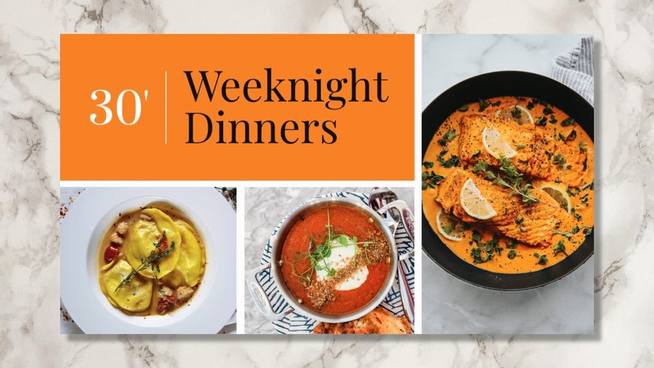 Weeknight dinner ideas Youtube Thumbnail template collage