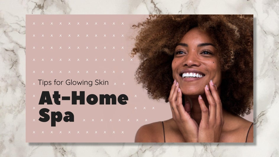 At home spa YouTube Thumbnail template featuring close-up portrait