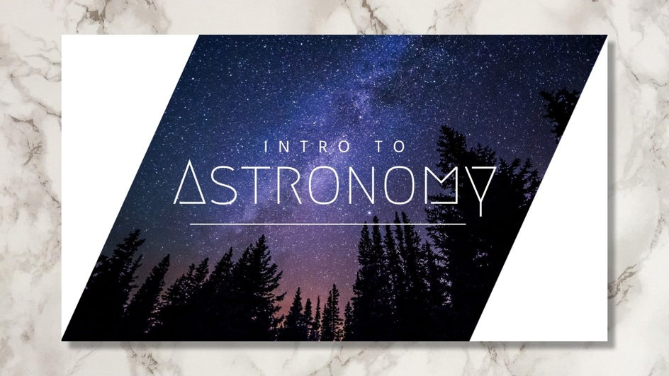 Astronomy Youtube Thumbnail template with starry sky background shape