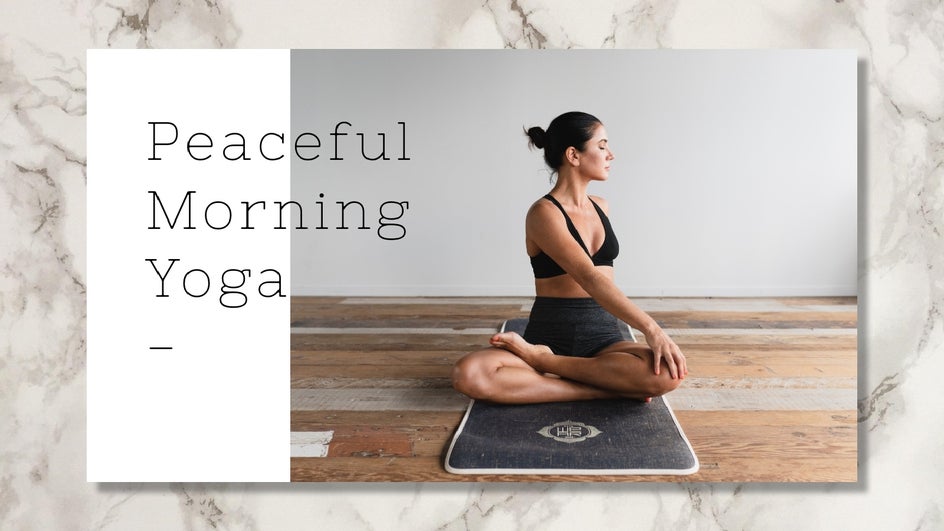 Simplistic yoga Youtube Thumbnail template with muted colors and light text