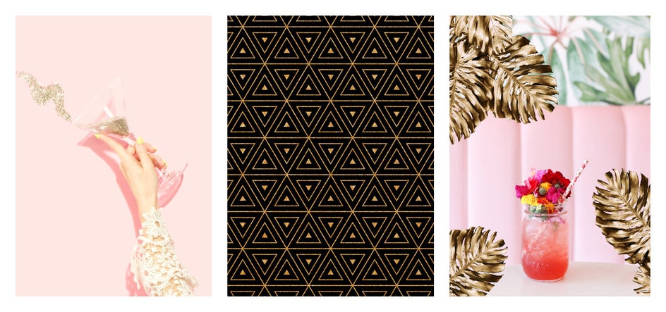 Graphic design trends 2020 metallic elements