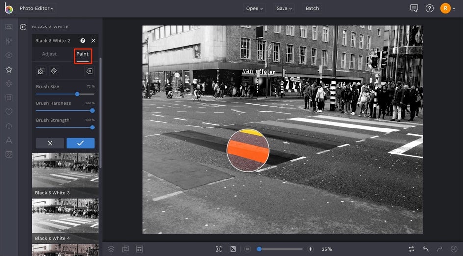 how to use photo effects in paint mode
