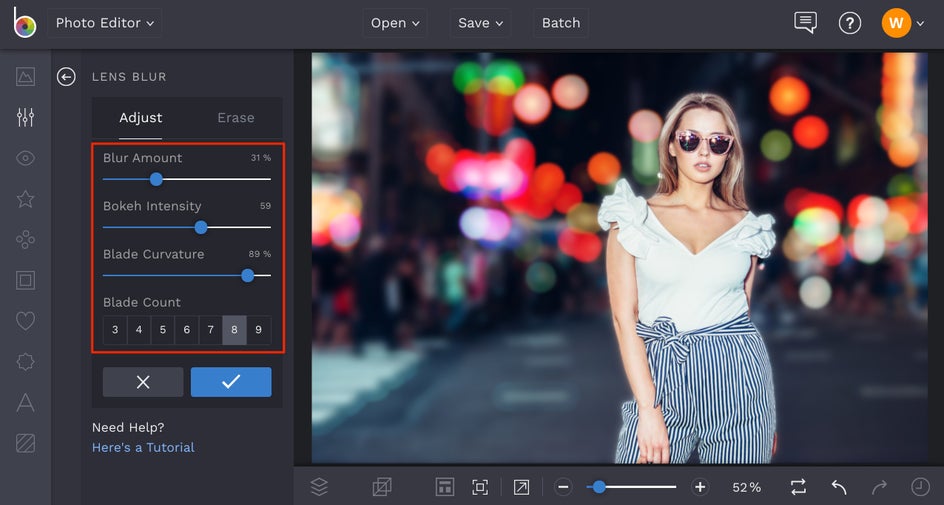 how to blur image background with bokeh in BeFunky Photo Editor