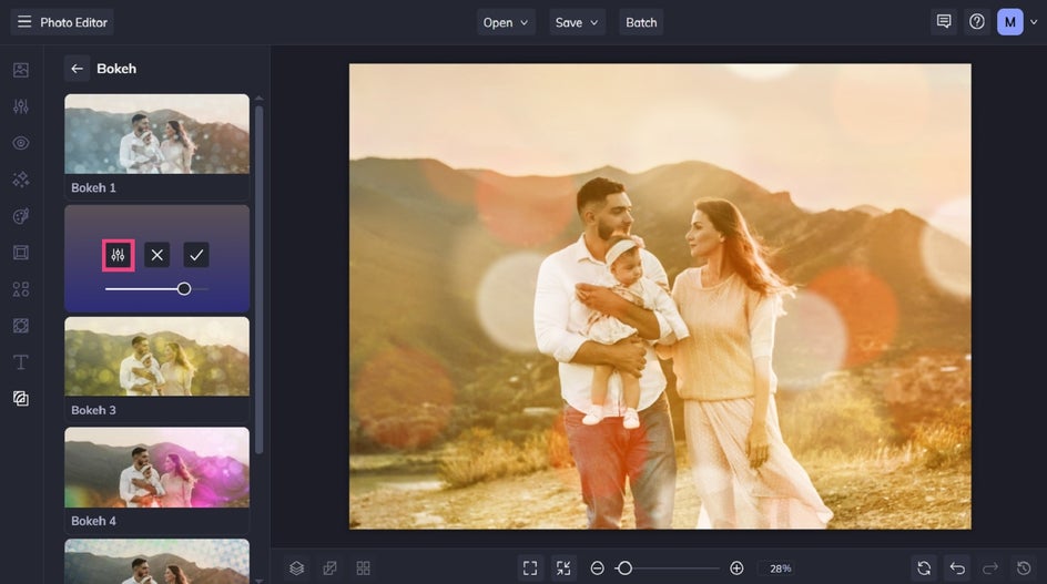 Applying a textured background effect in BeFunky