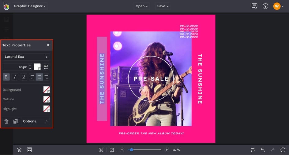 how to design live stream concert graphic