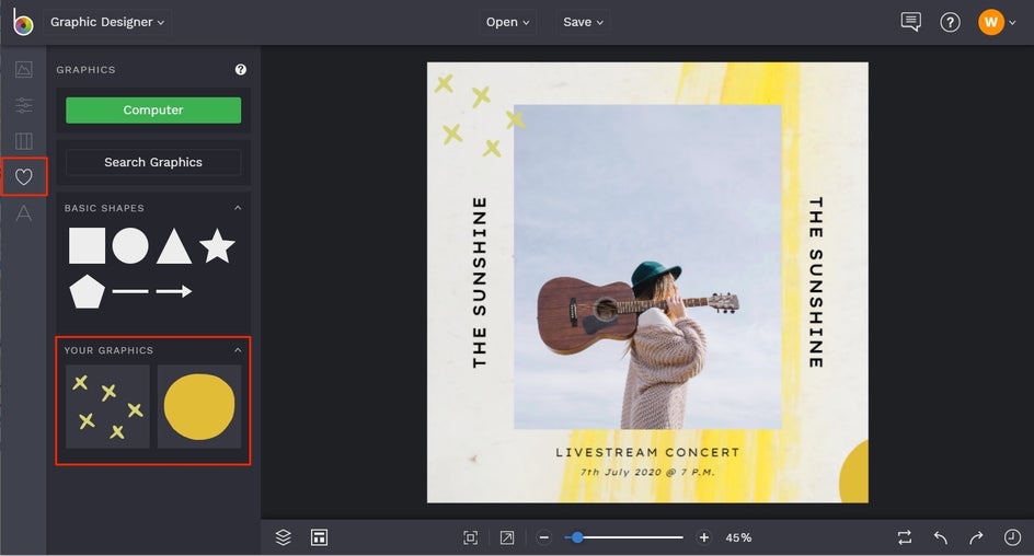 how to design livestream concert graphics