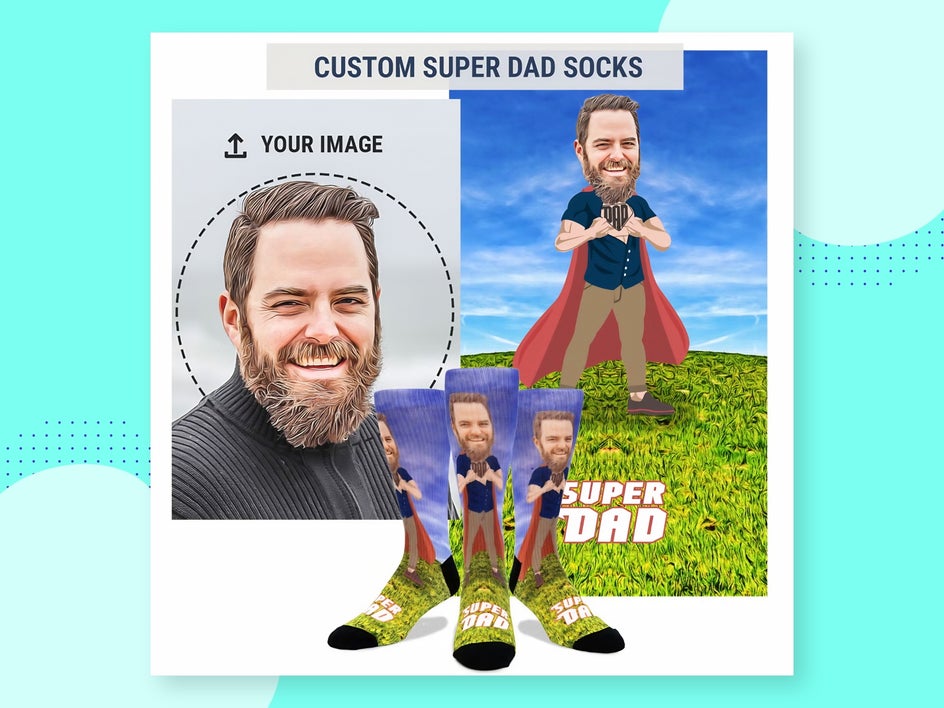 custom super dad socks