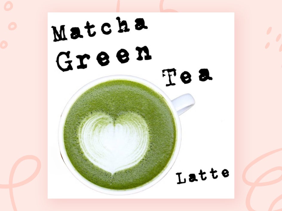 Matcha green tea menu item for Instagram post
