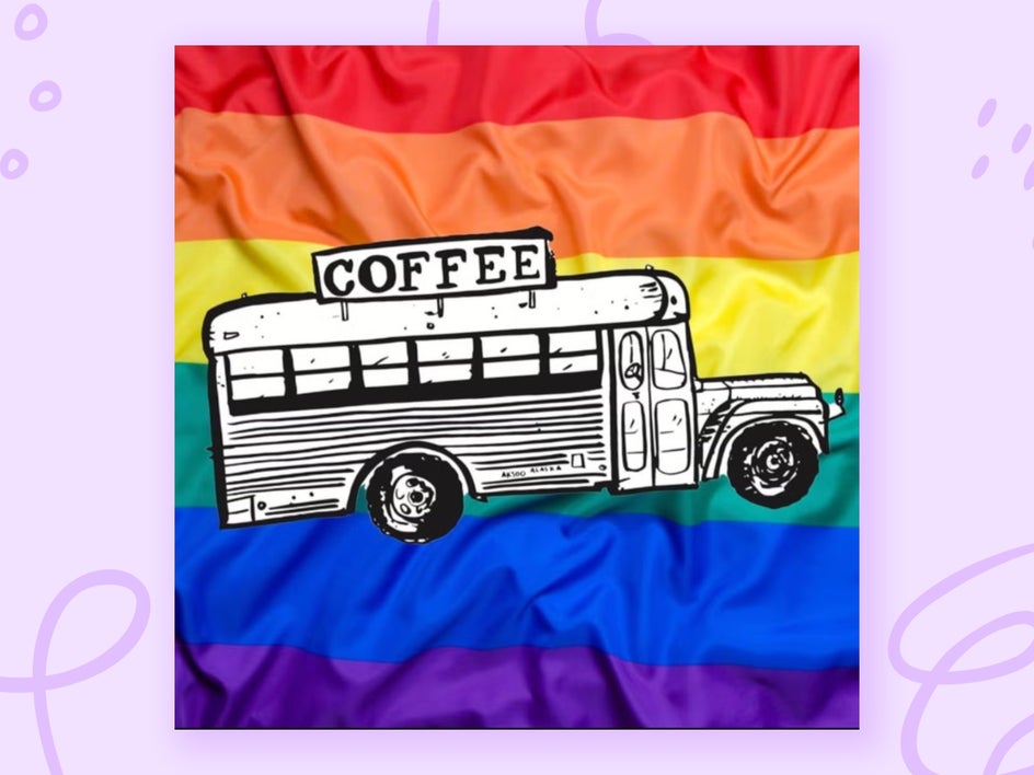 Instagram post with Pride graphic for coffee shop