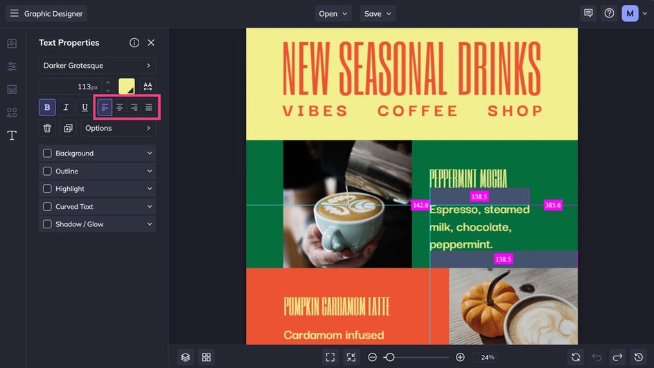 wrap and align text with ease using BeFunky