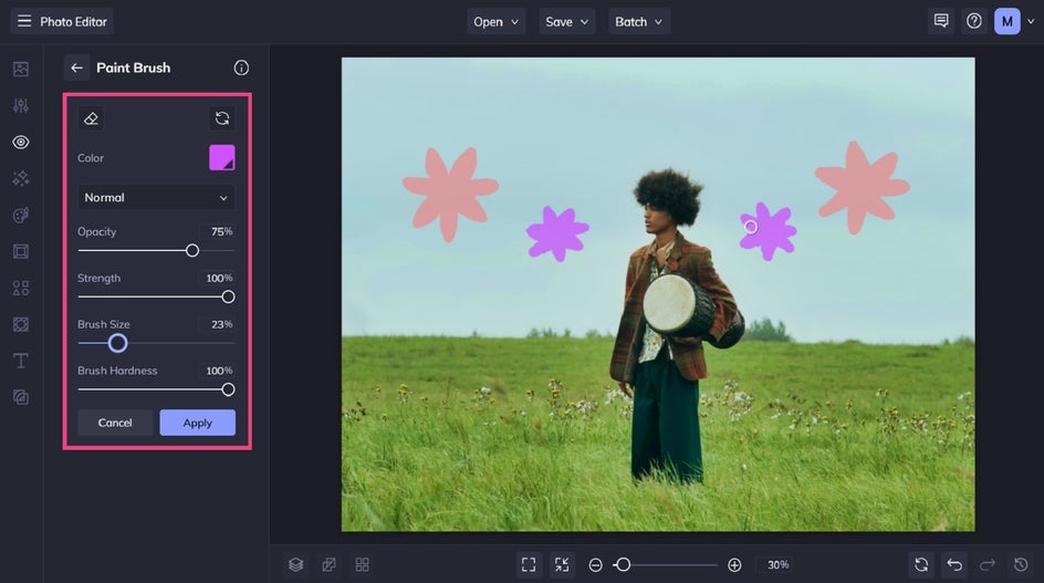 drawing on a photo, adding hand drawn flowers to a photo