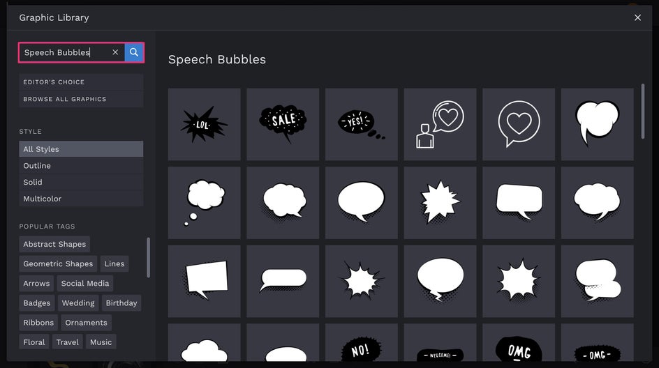 search BeFunky speech bubbles 