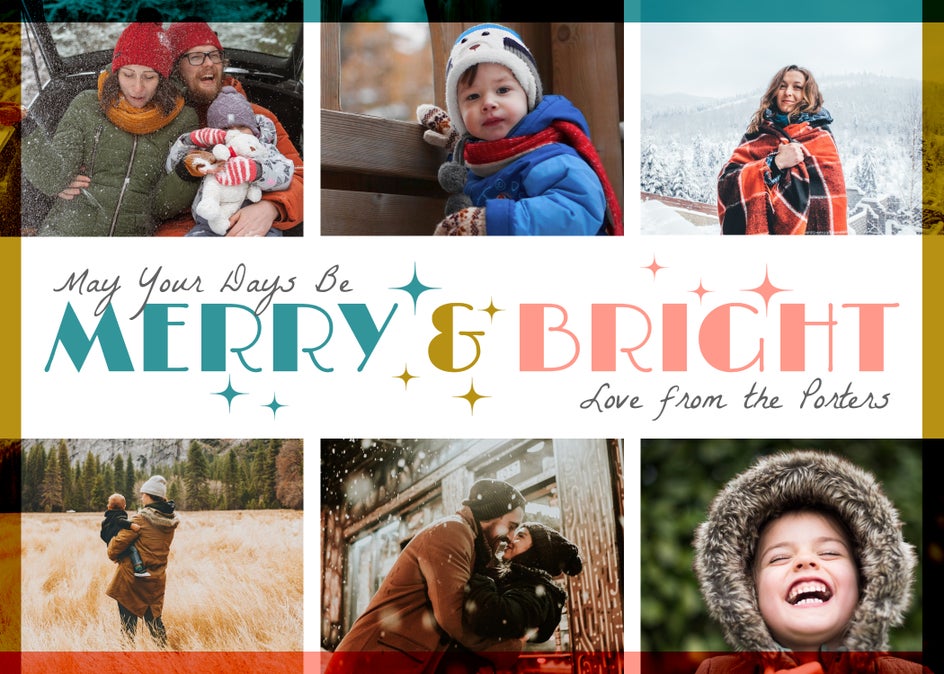 Photo collage holiday card template by BeFunky