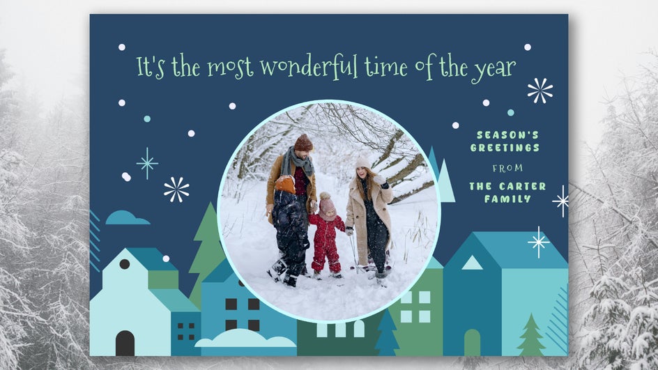 After: Customized template with cool tones and new photos and text