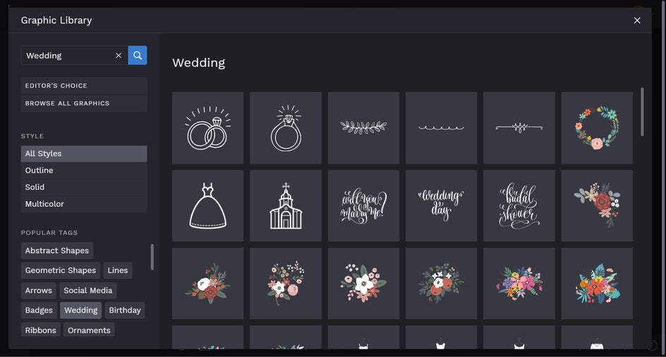 Add wedding graphics