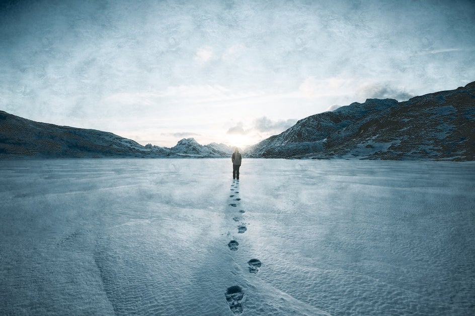 Outdoors, Ice, Nature, Person, Human, Footprint