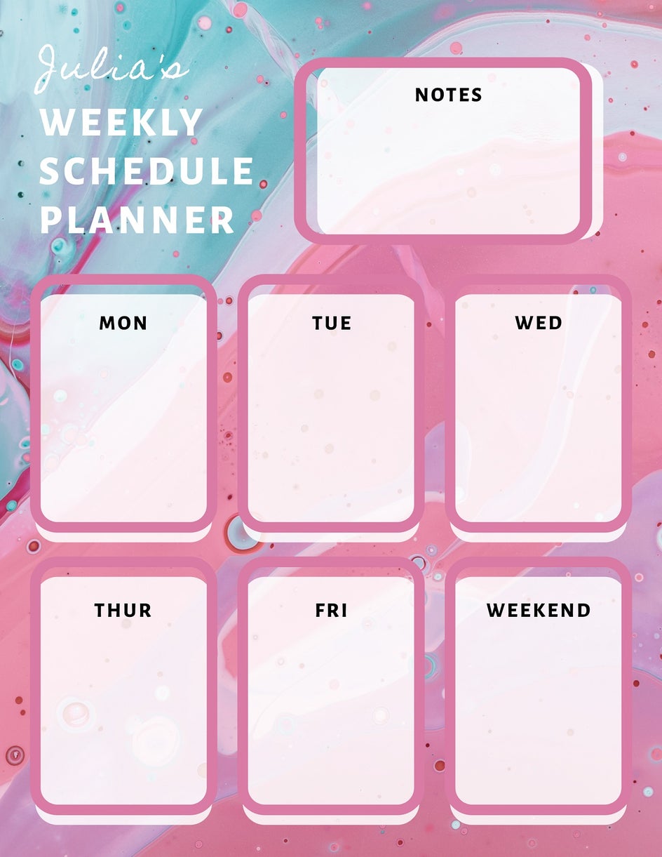 Final custom schedule planner