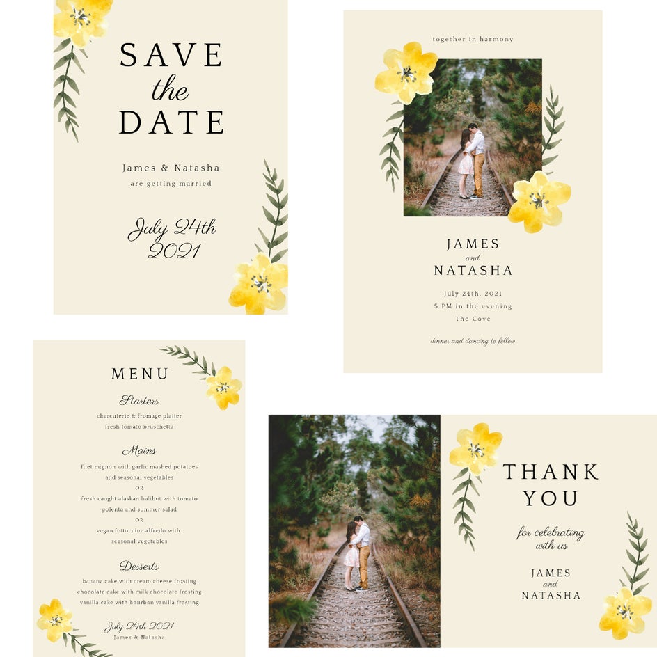 wedding invitation set by BeFunky Graphic Designer