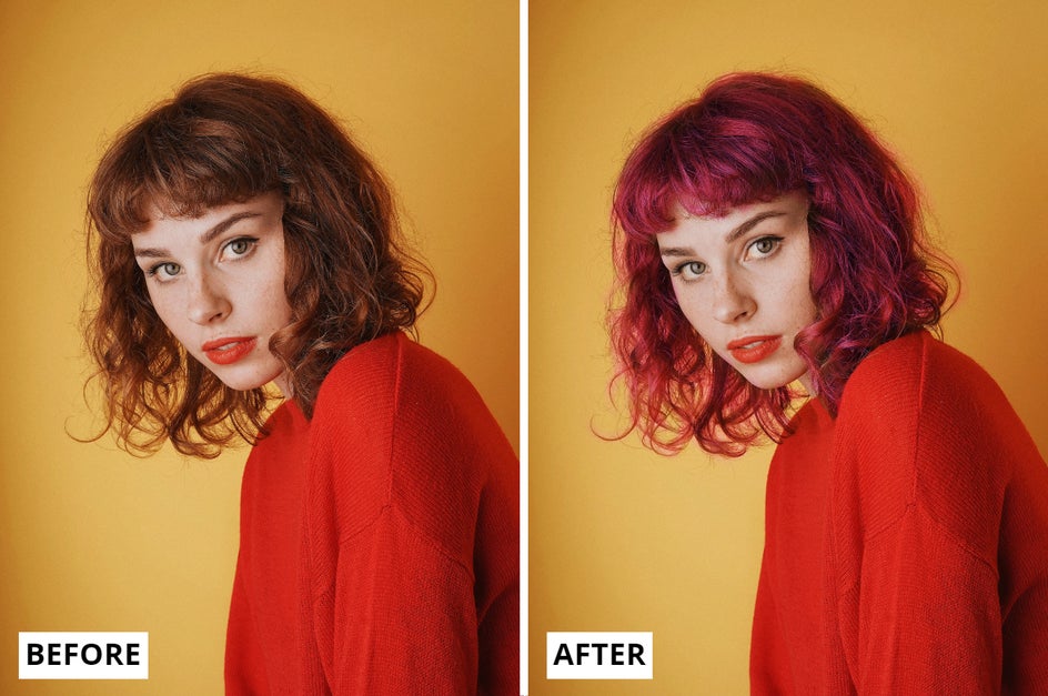 Hair Color Before and After
