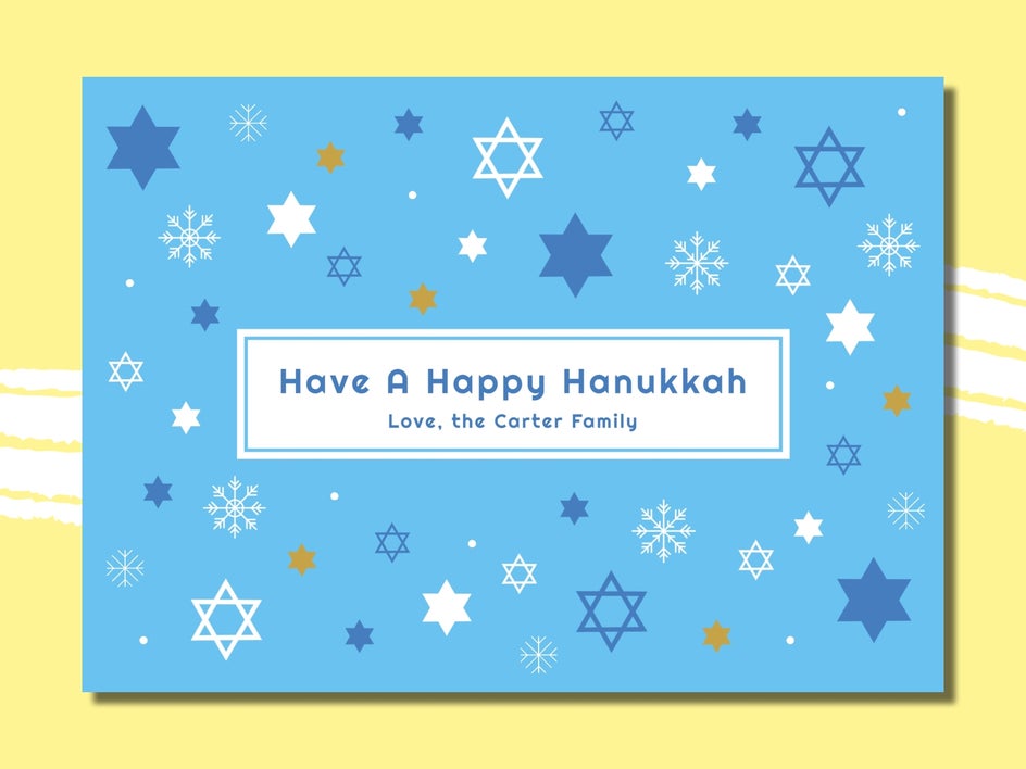Hanukkah card with graphics