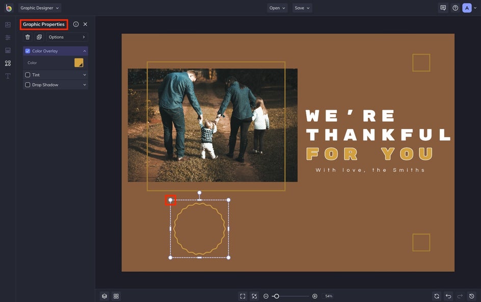 add graphics to thank you card