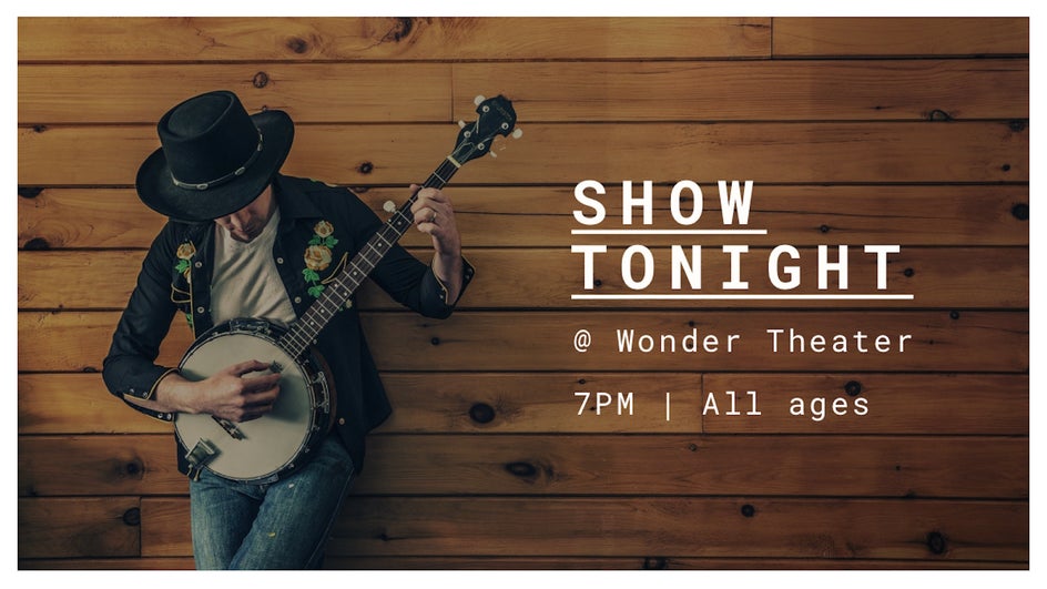 Announcement Twitter post for concert