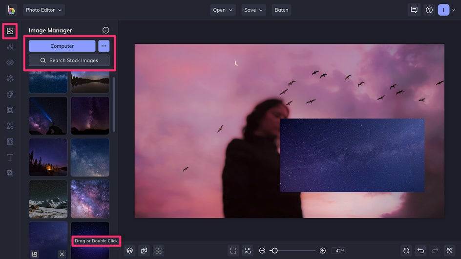 Overlay or blend images Free Online Image Editor