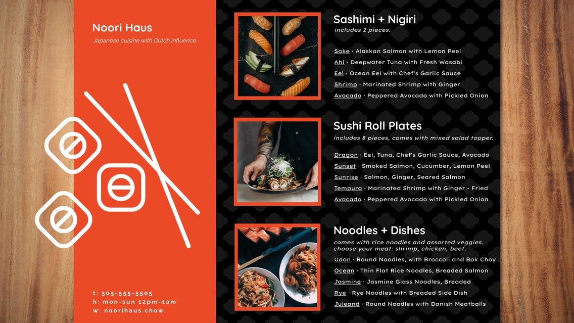 brochure menu featured