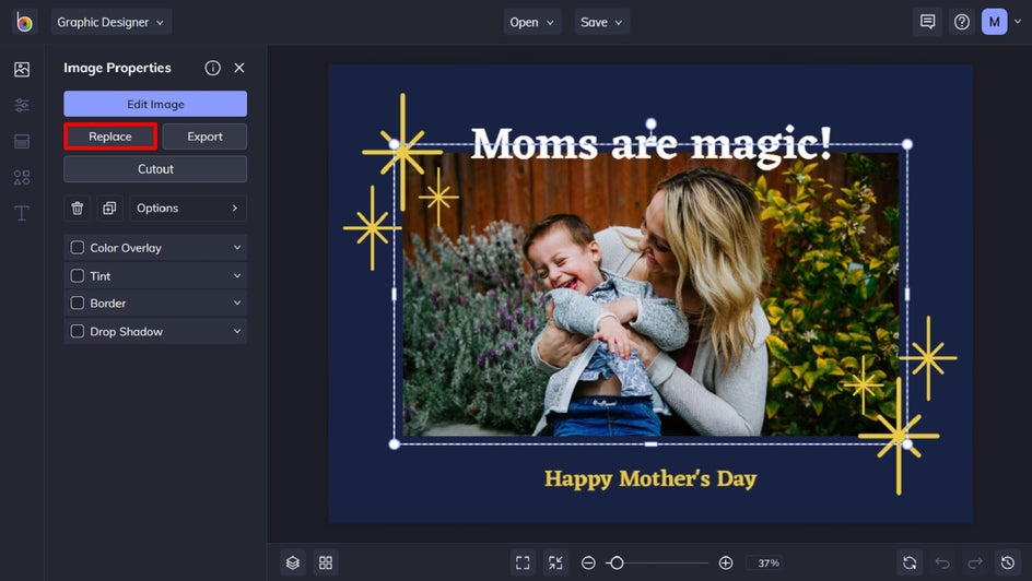 replace imagery mothers day template