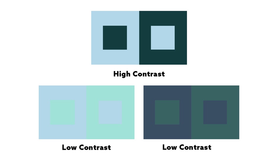 color palette contrast differences