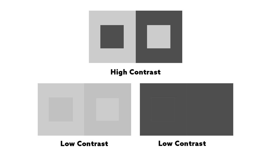 color palette contrast differences grey scale