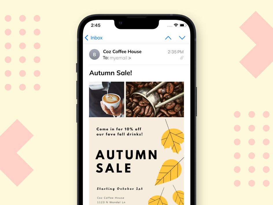 autumn sale email campaign example