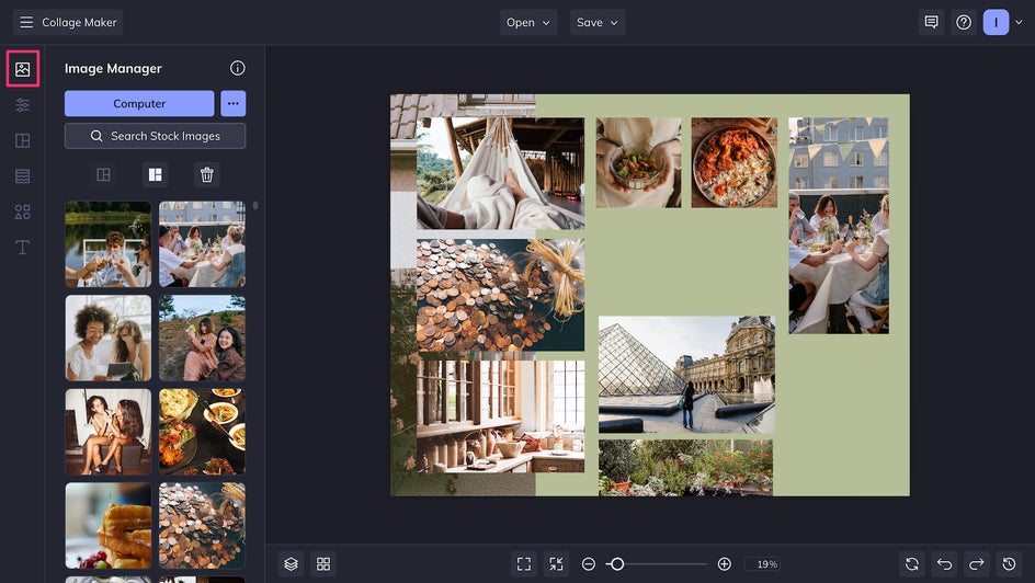 image manager for vision board