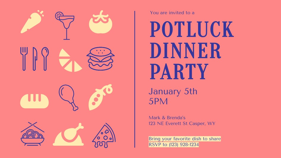 dinner party invite potluck