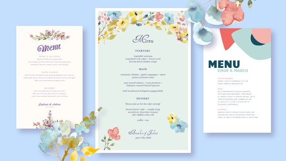 wedding menu featured