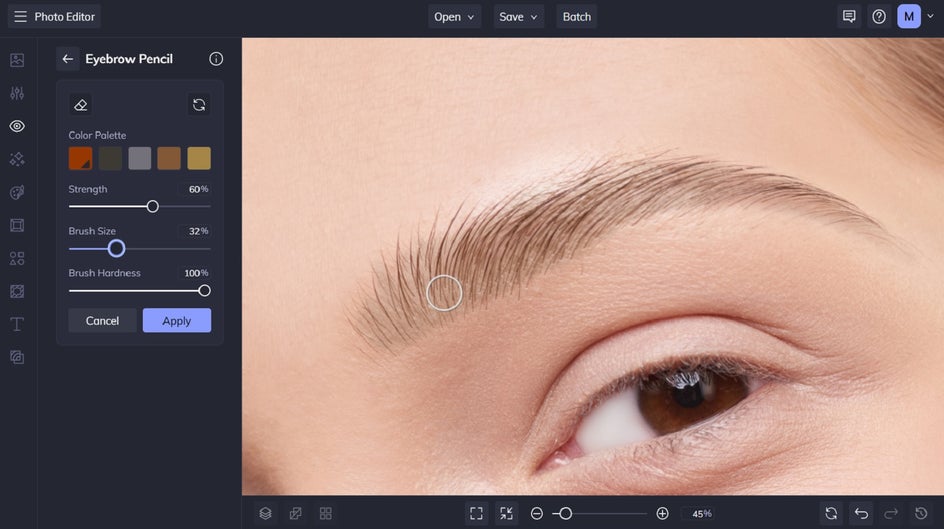 eyebrow tool touch up