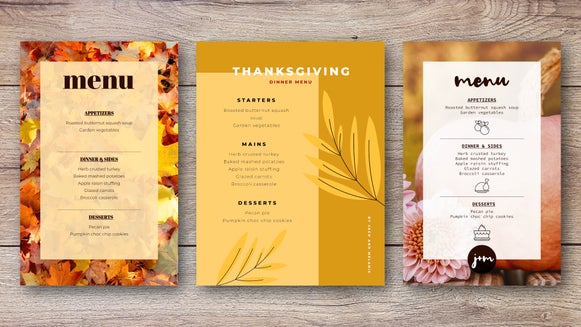 thanksgiving menu featured