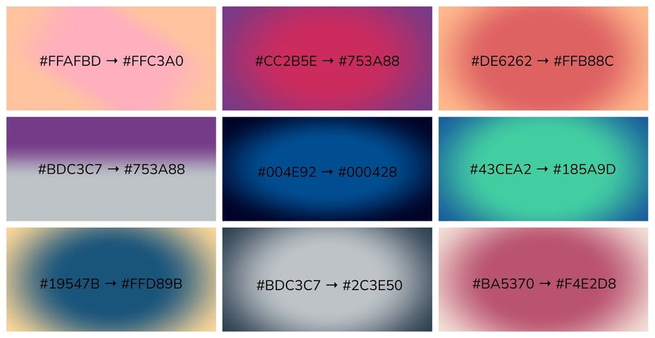 gradient background color examples