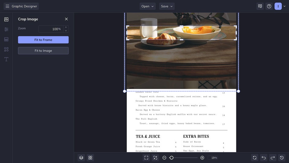 crop image for menu template