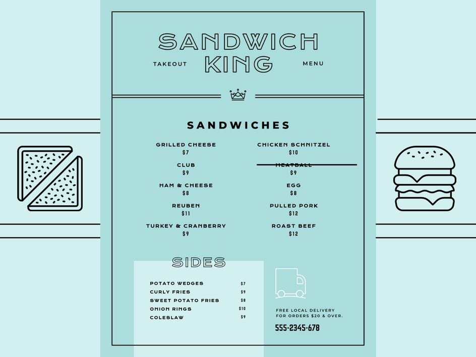 menu sandwich intro