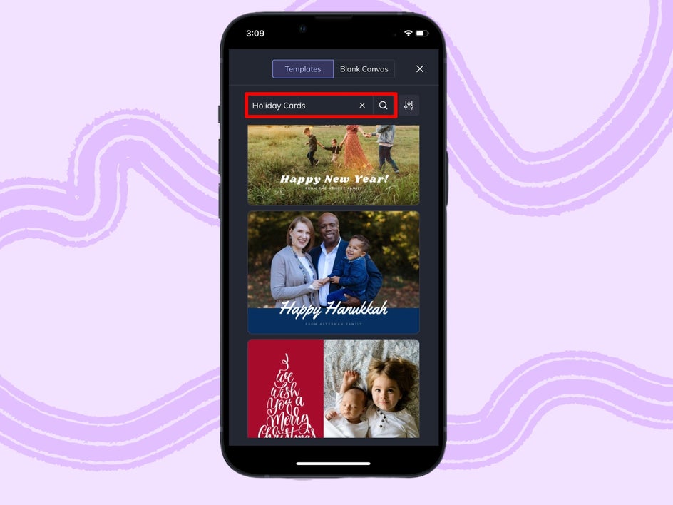 holiday card template search