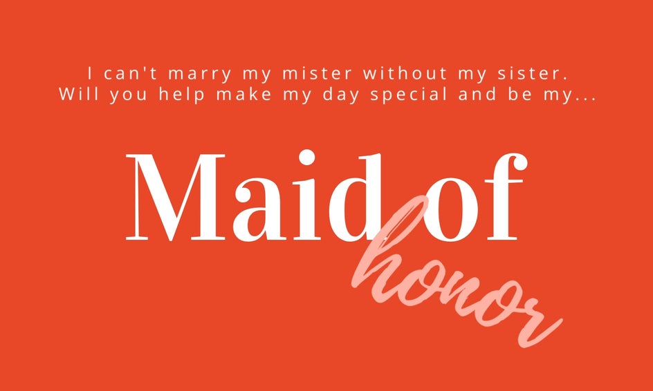 will you be my bridesmaid maid of honor